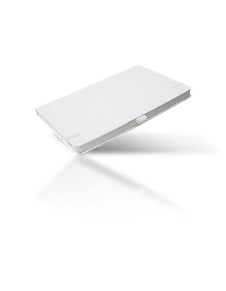 White A5 PU Notebook with Pen Holder – 100 Sheets, 70gsm | Premium Stationery